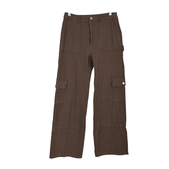 Blue Blush Pants - Brown Cargo Pants Women SMALL Carpenter Utility Straight Leg Streetwear Gorpcore